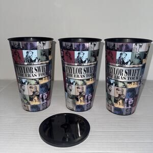 Taylor Swift The Eras Tour Drink Cups Official AMC Cinema Promo Set Of 3 FLAWS!!